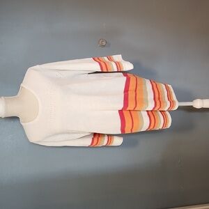 Vintage Bobbie Brooks open knit neon striped swim cover up